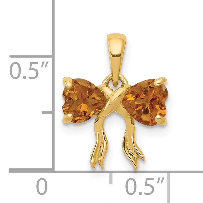 14k Yellow Gold 14k Gold Polished Citrine Bow Pendant
