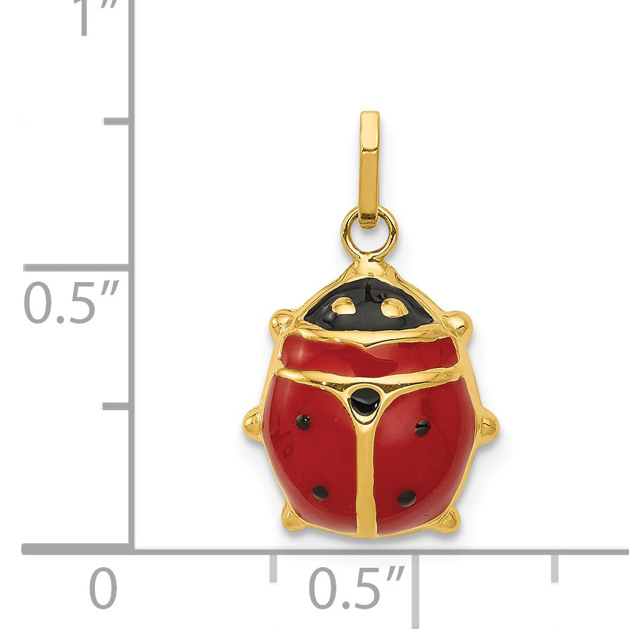 14k Yellow Gold 14k Enameled Ladybug Charm