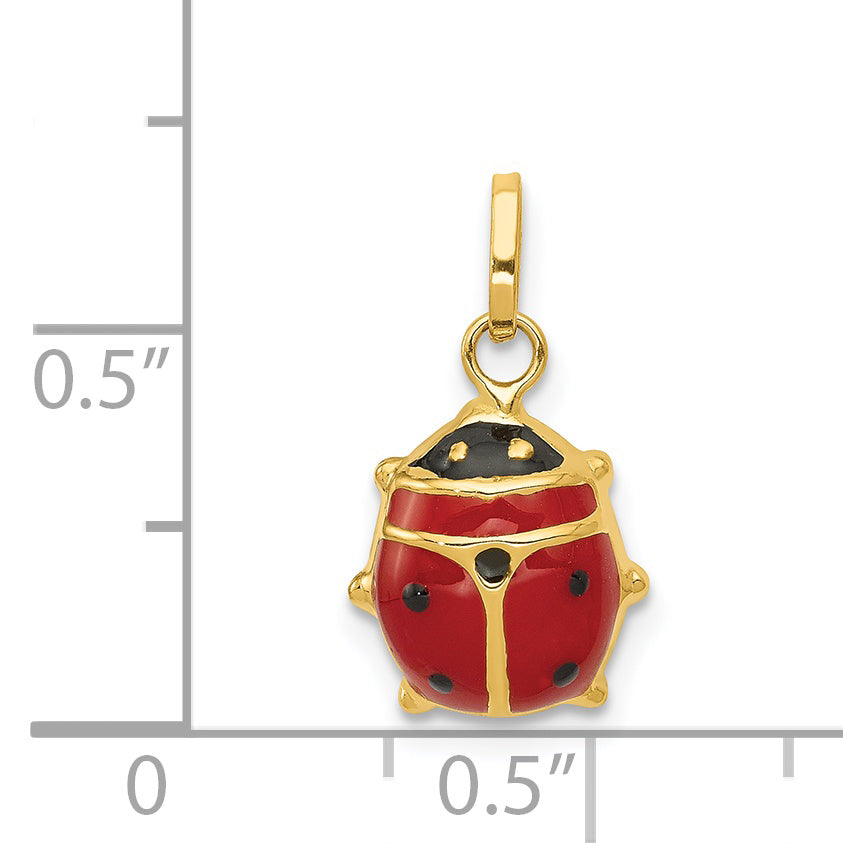 14k Yellow Gold 14k Red Enameled Ladybug Charm