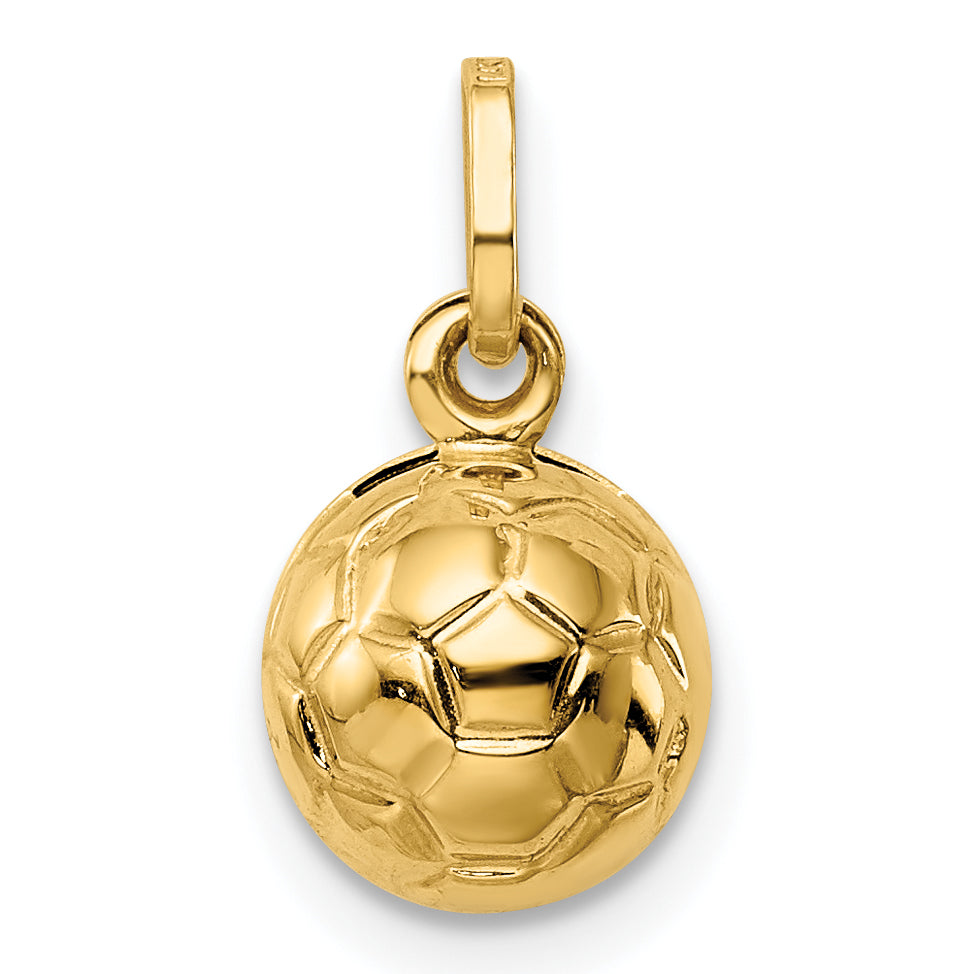 14k Yellow Gold 14k 3-D Soccer Ball Charm