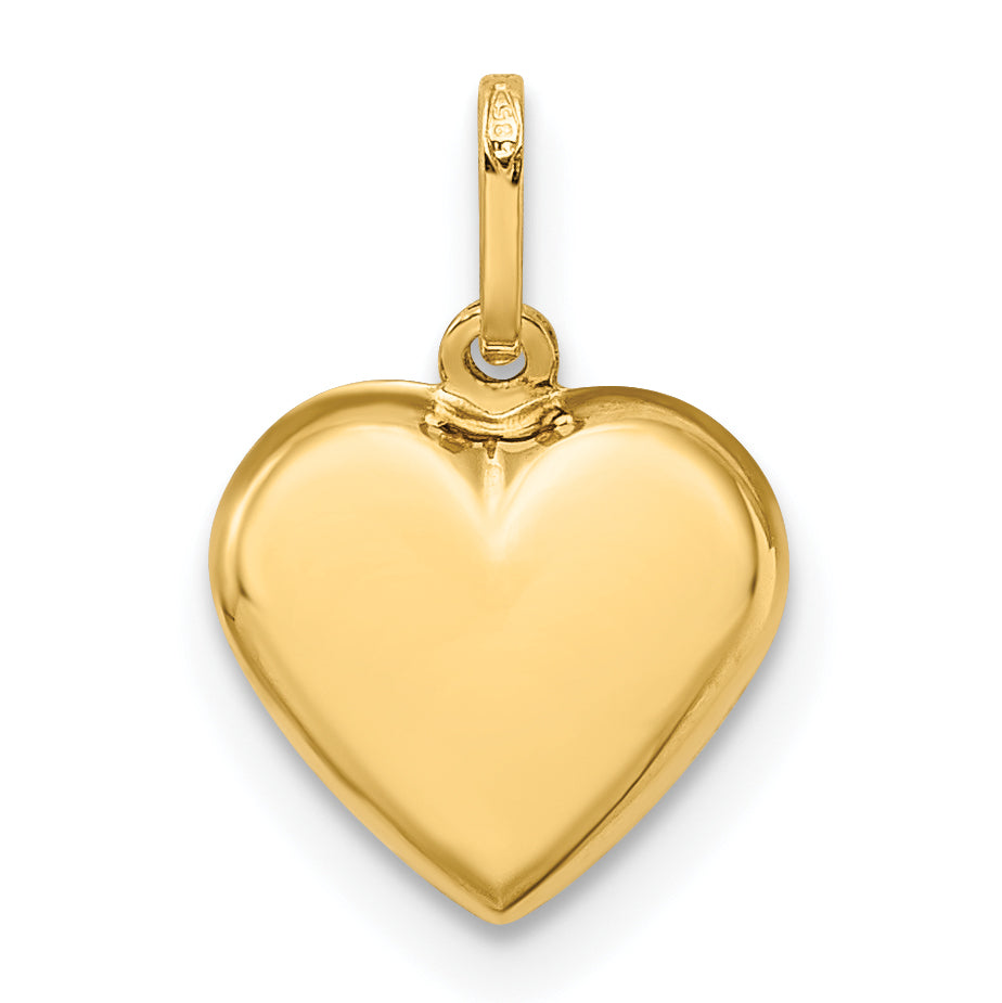 14k Yellow Gold 14K Polished 3-D Puffed Heart Pendant