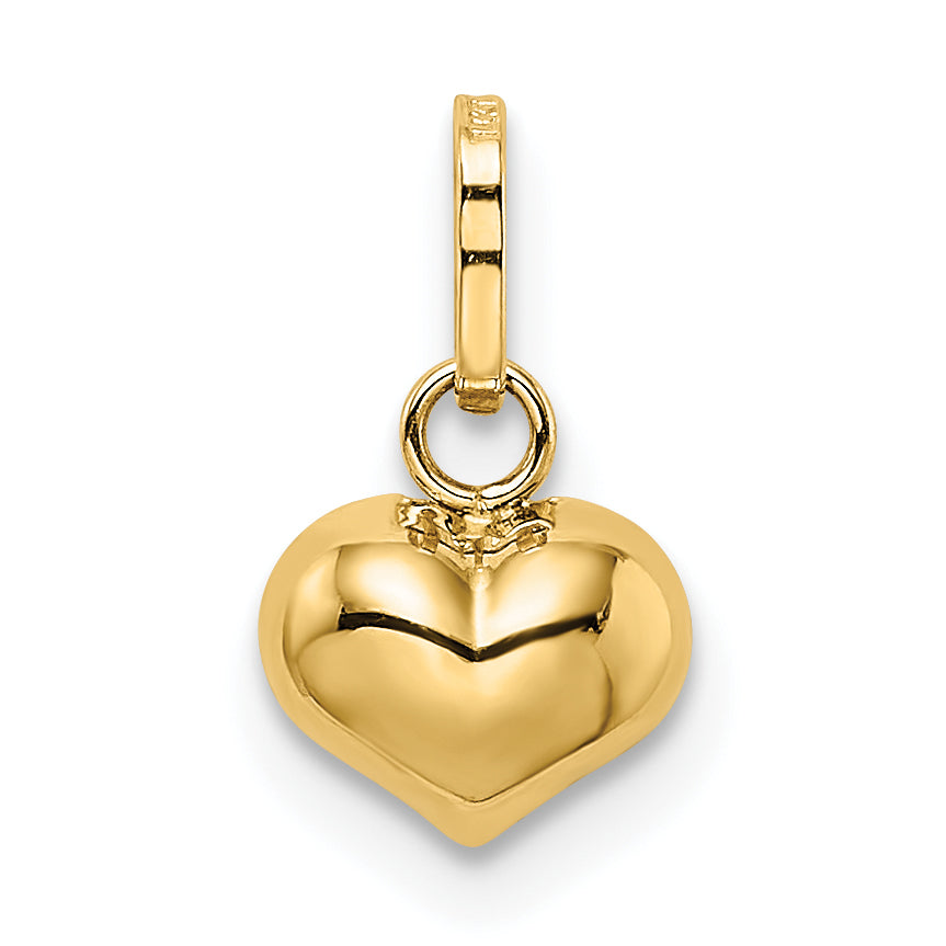 14k Yellow Gold 14K Polished 3-D Puffed Heart Charm