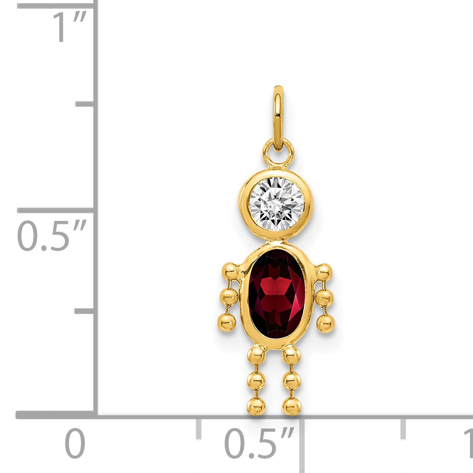 14k Yellow Gold 14k January Boy Birthstone Charm