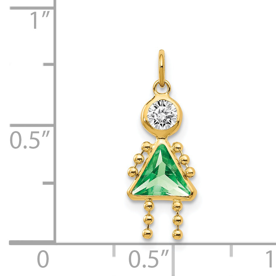 14k Yellow Gold 14k August Girl Birthstone Charm