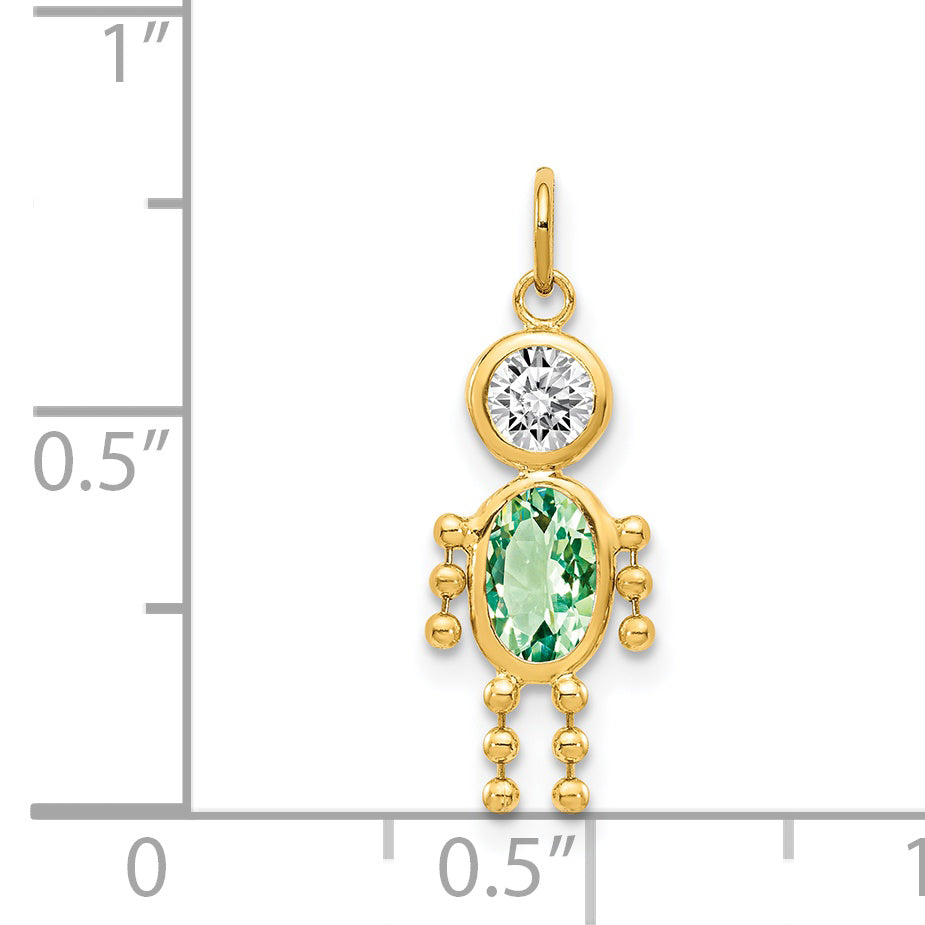 14k Yellow Gold 14k August Boy Birthstone Charm