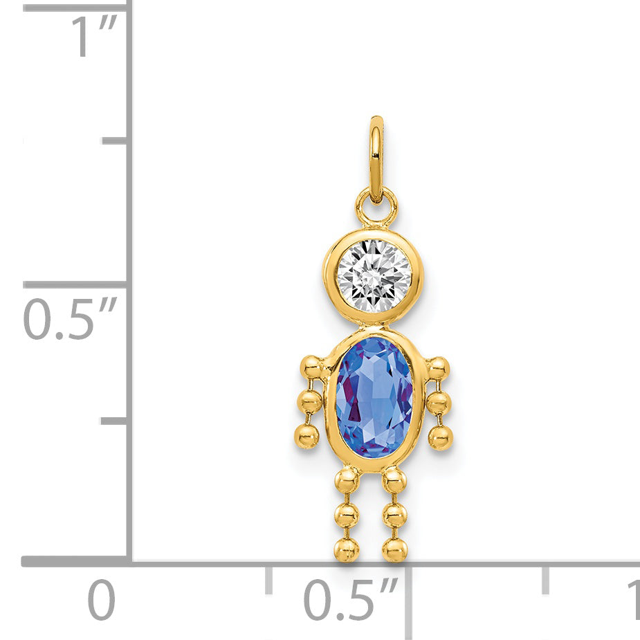 14k Yellow Gold 14k September Boy Birthstone Charm
