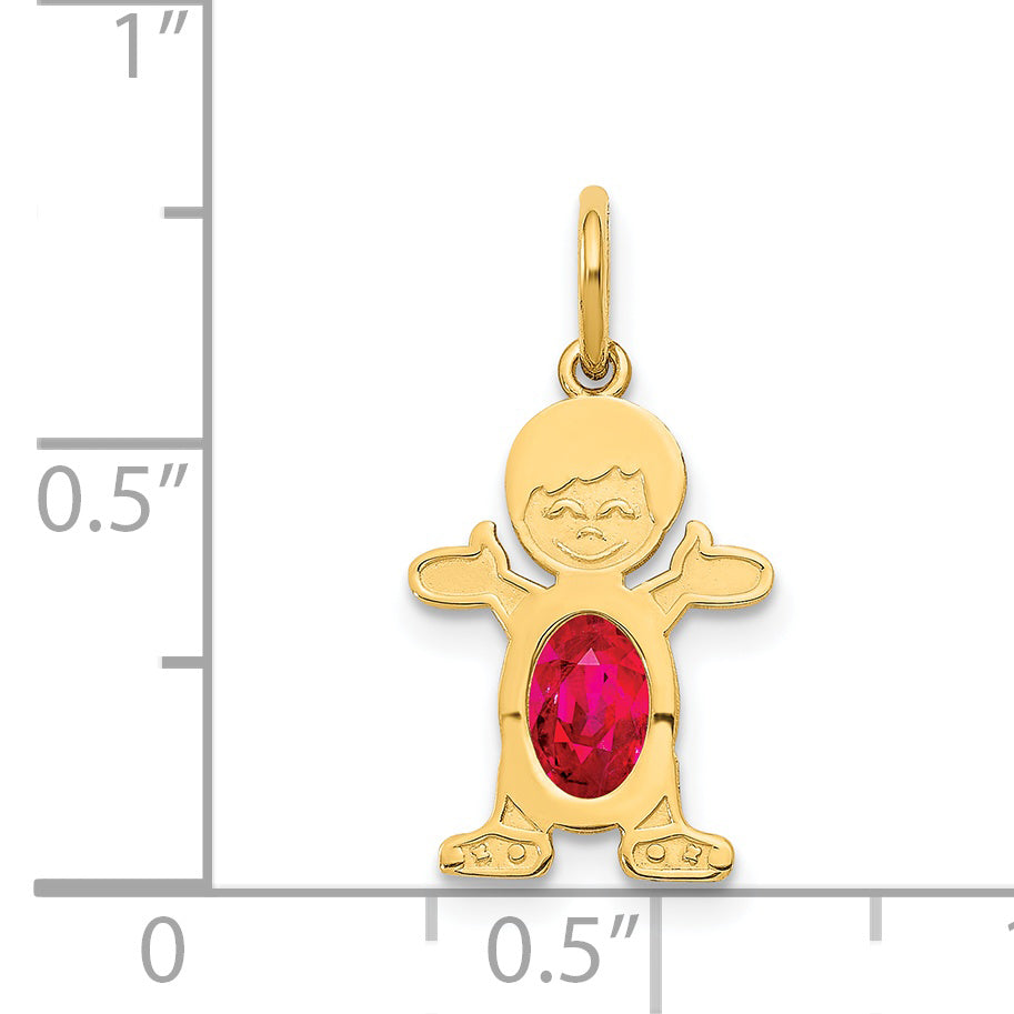14k Yellow Gold 14K Boy 6x4 Oval Genuine Ruby-July
