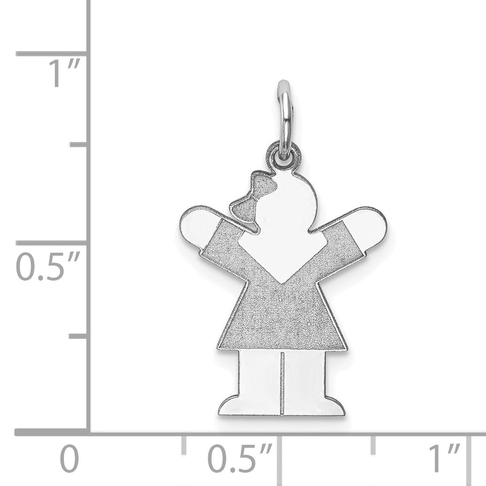 Sterling Silver Rhodium Plated Love Kid Charm