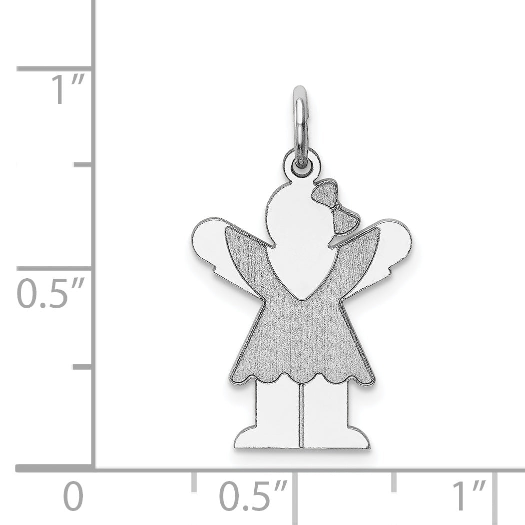 Sterling Silver Rhodium Plated Love Kid Charm