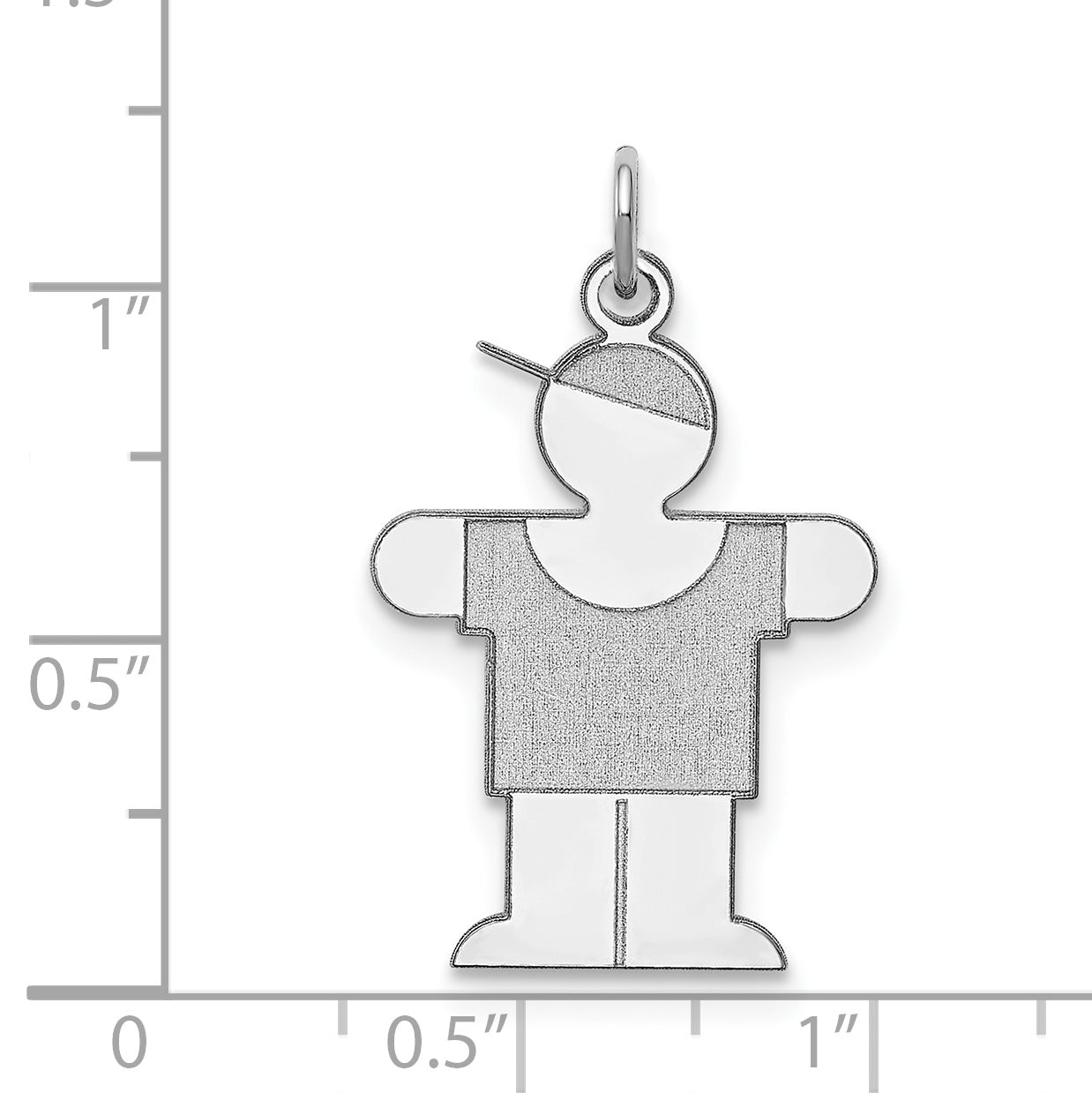 Sterling Silver Rhodium Plated Hugs Kid Charm