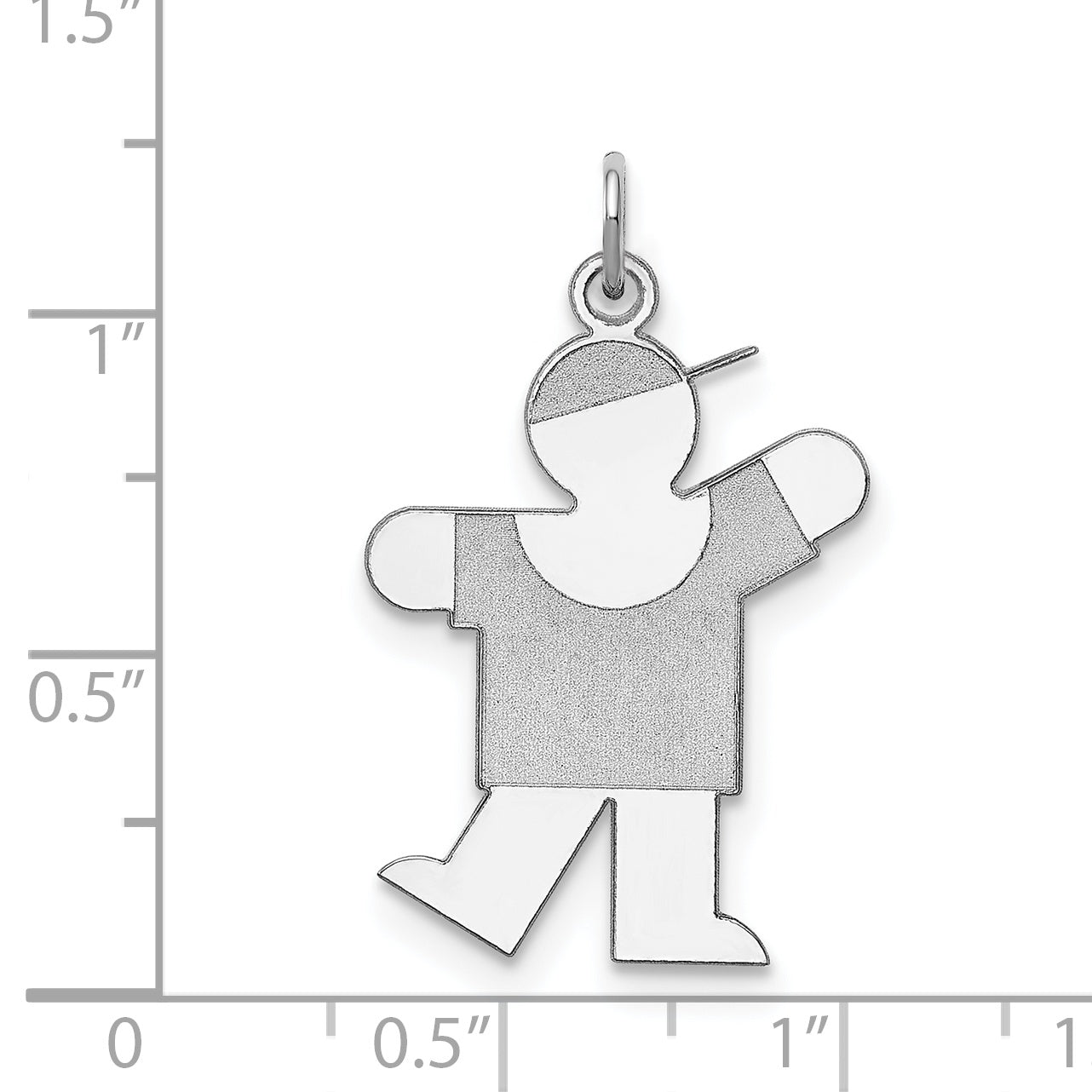 Sterling Silver Rhodium Plated Kiss Kid Charm