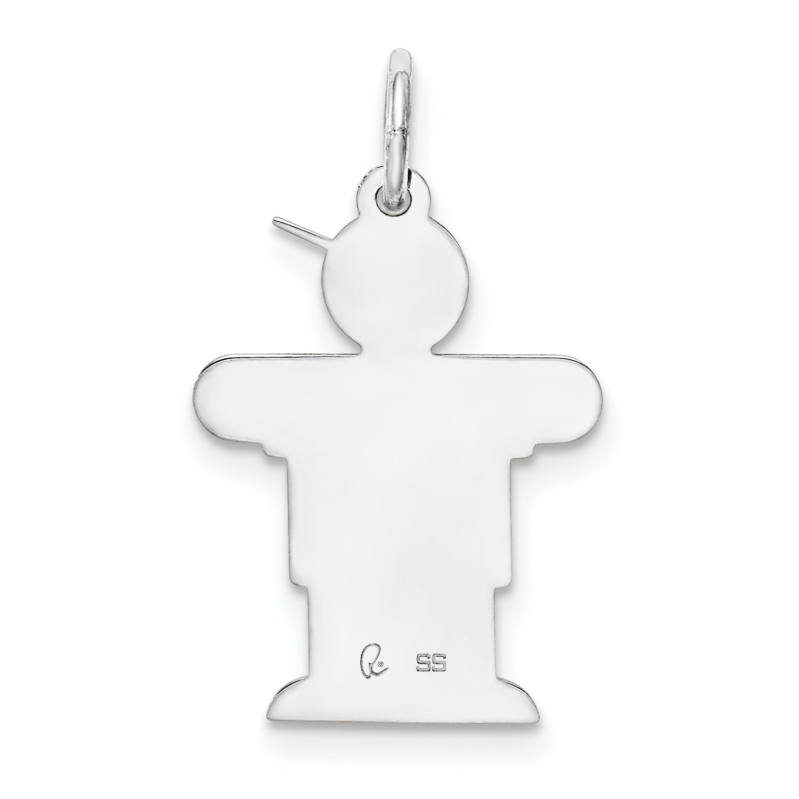 Sterling Silver Rhodium Plated Kid Charm