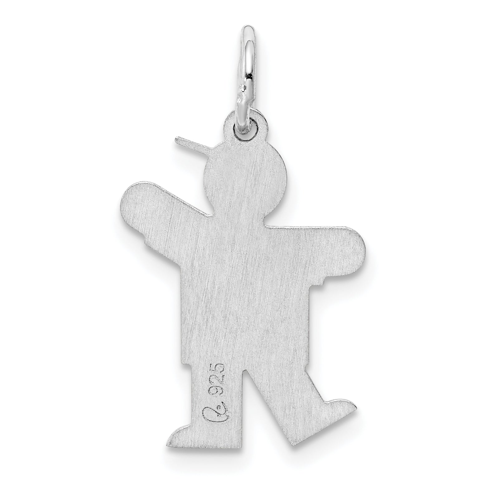 Sterling Silver Rhodium Plated Kid Charm
