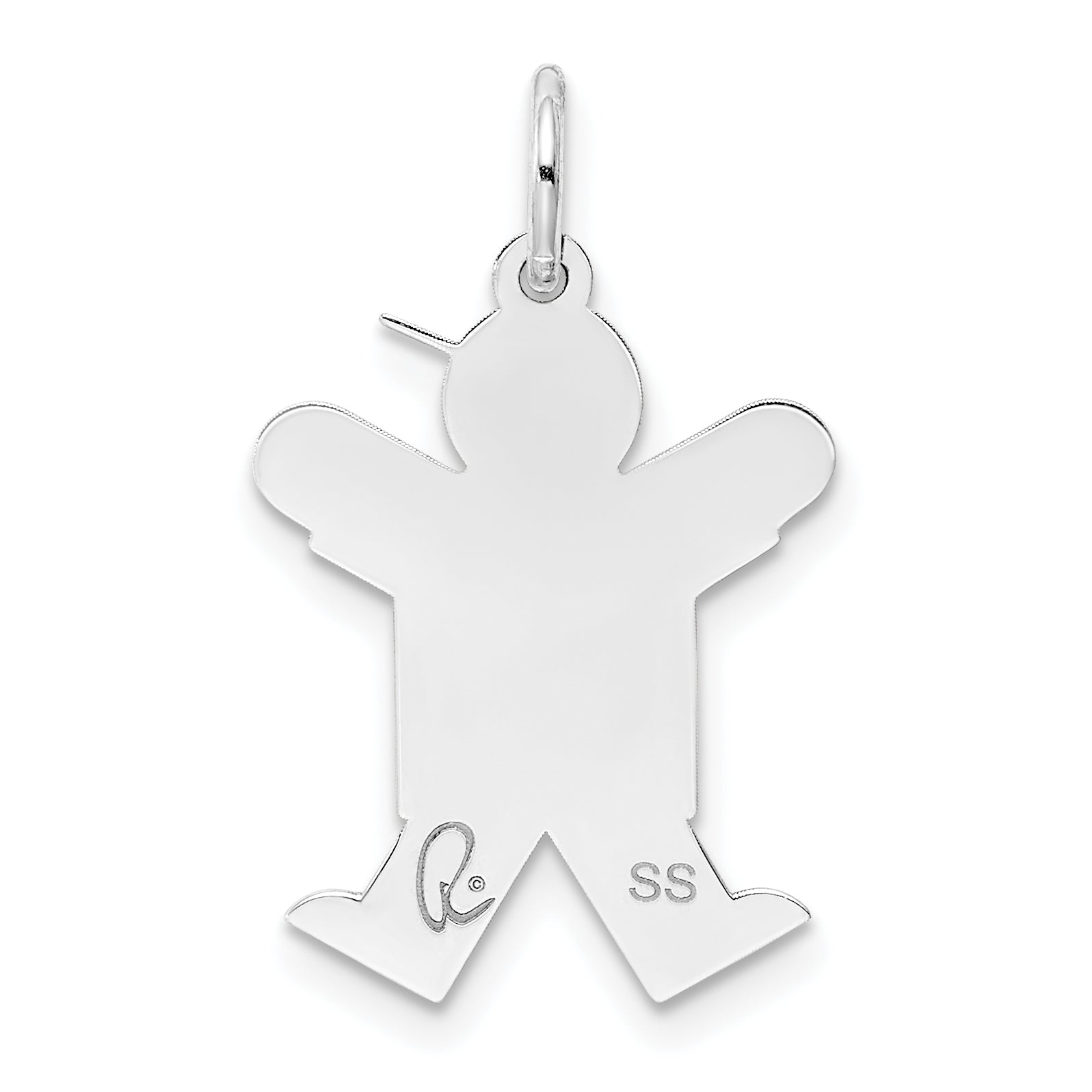 Sterling Silver Rhodium Plated Kid Charm