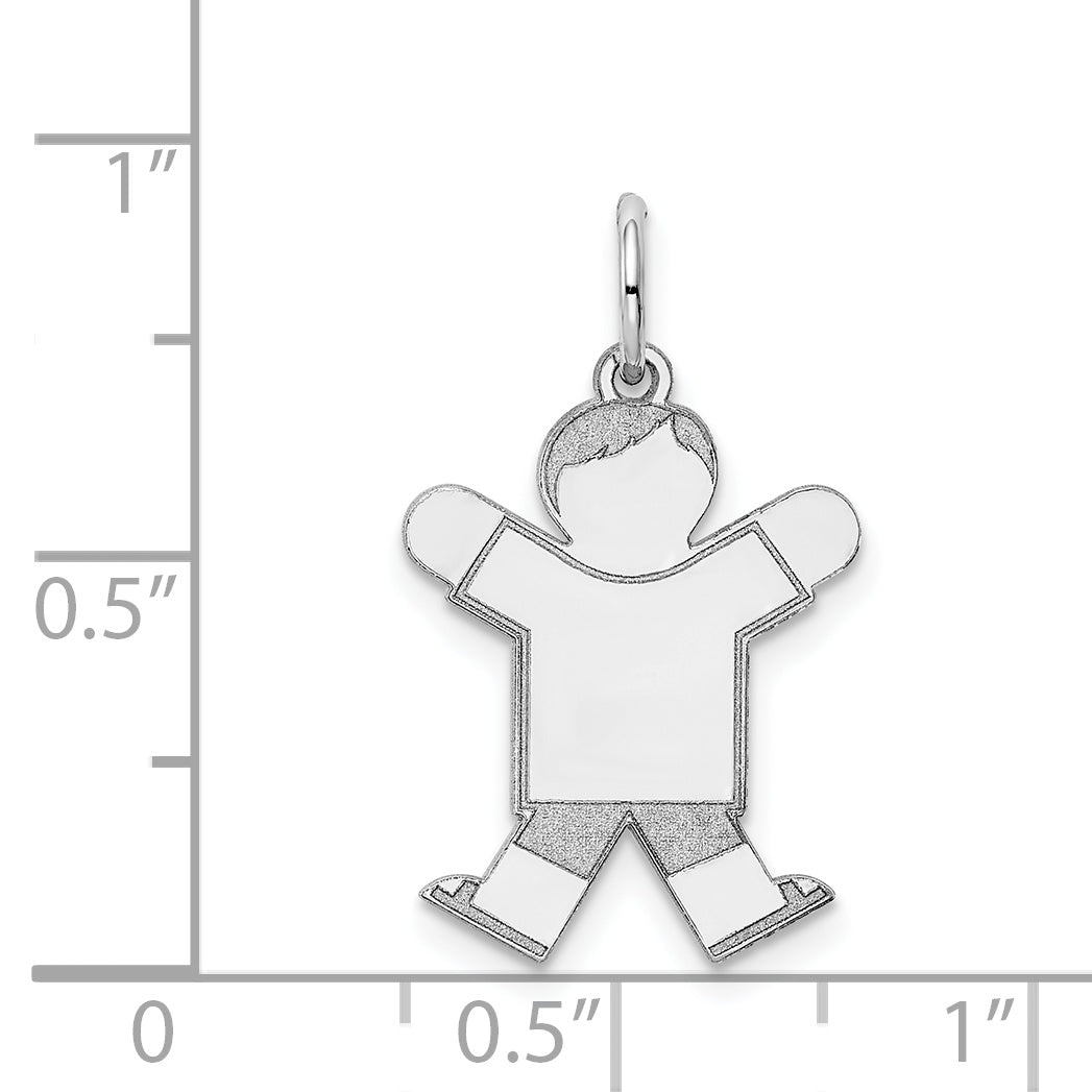 Sterling Silver Rhodium Plated Kid Charm