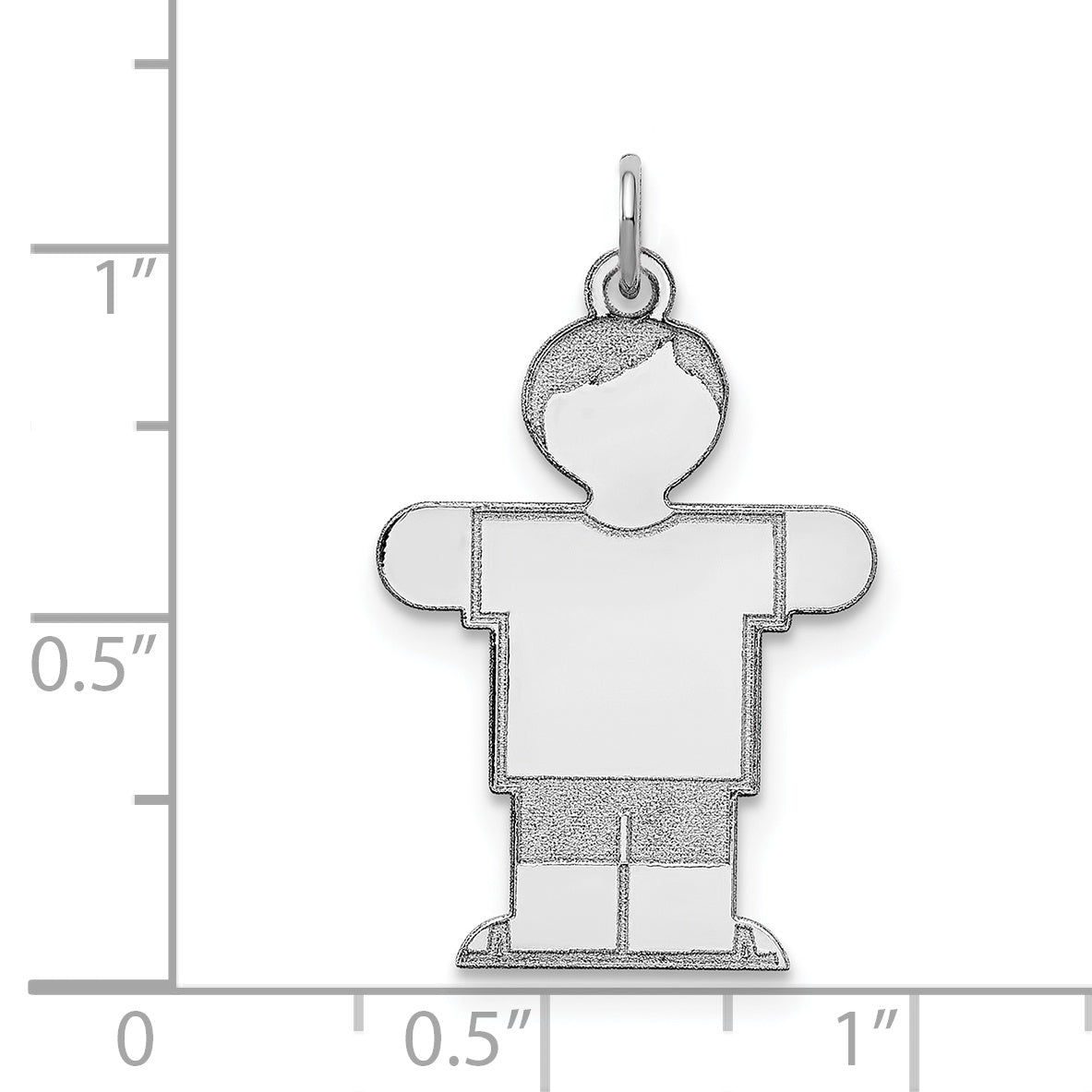 Sterling Silver Rhodium Plated Kid Charm