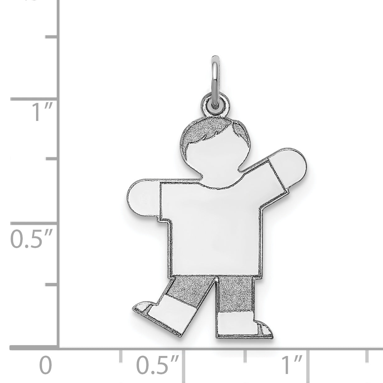 Sterling Silver Rhodium Plated Kid Charm