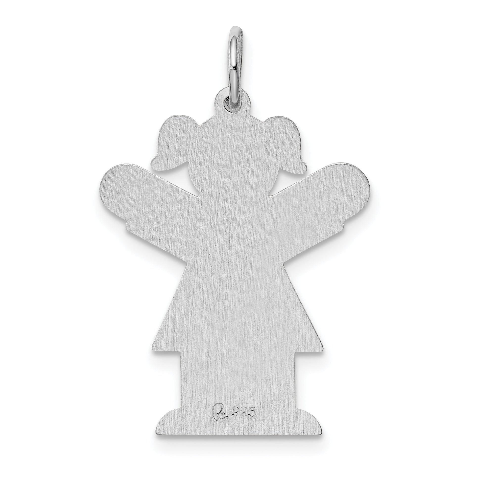 Sterling Silver Rhodium Plated Kid Charm