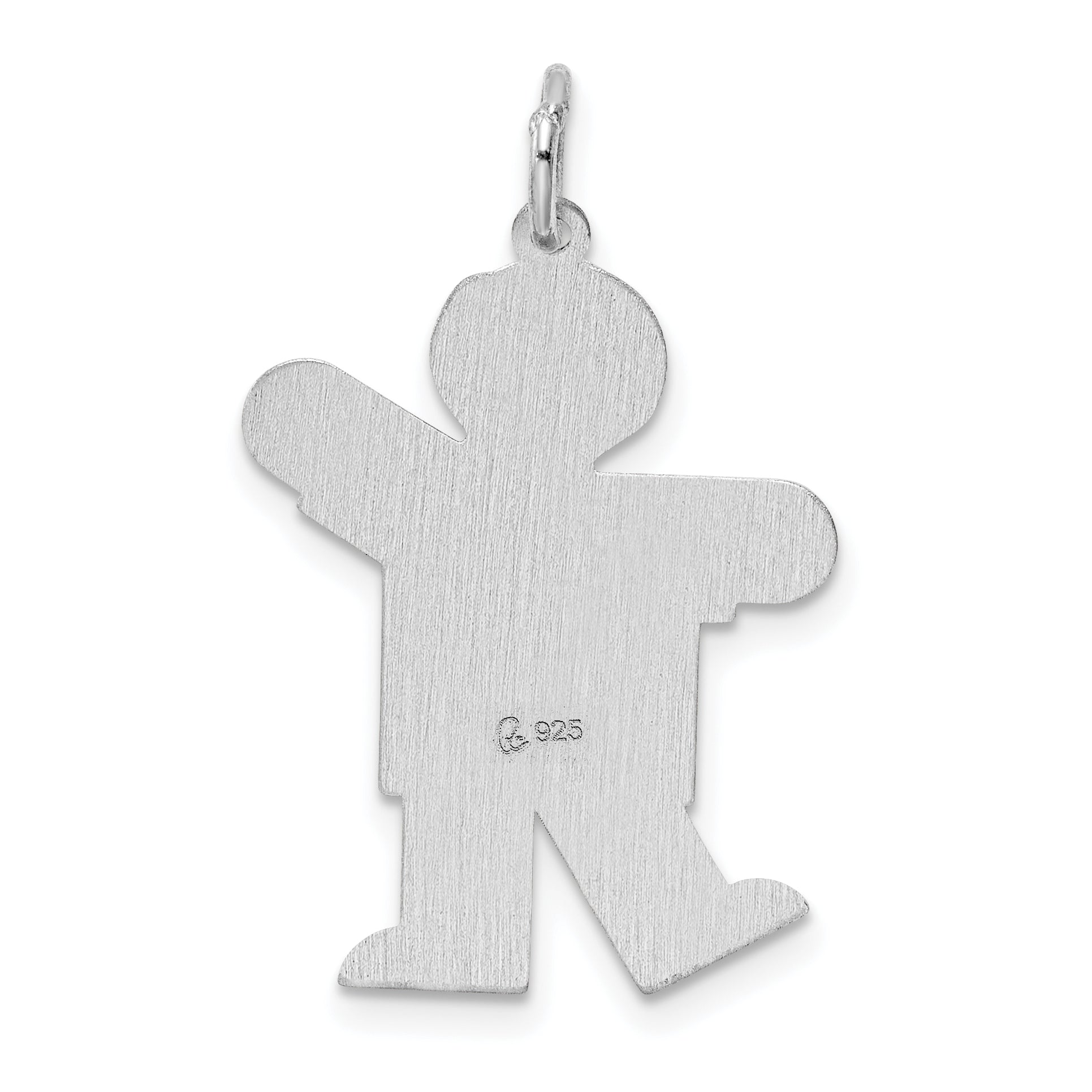 Sterling Silver Rhodium Plated Kid Charm