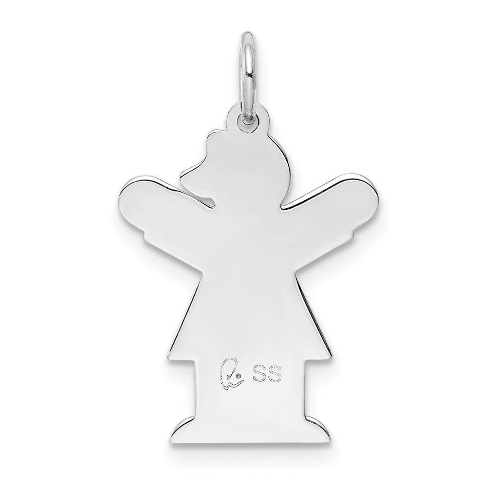 Sterling Silver Rhodium Plated Kid Charm