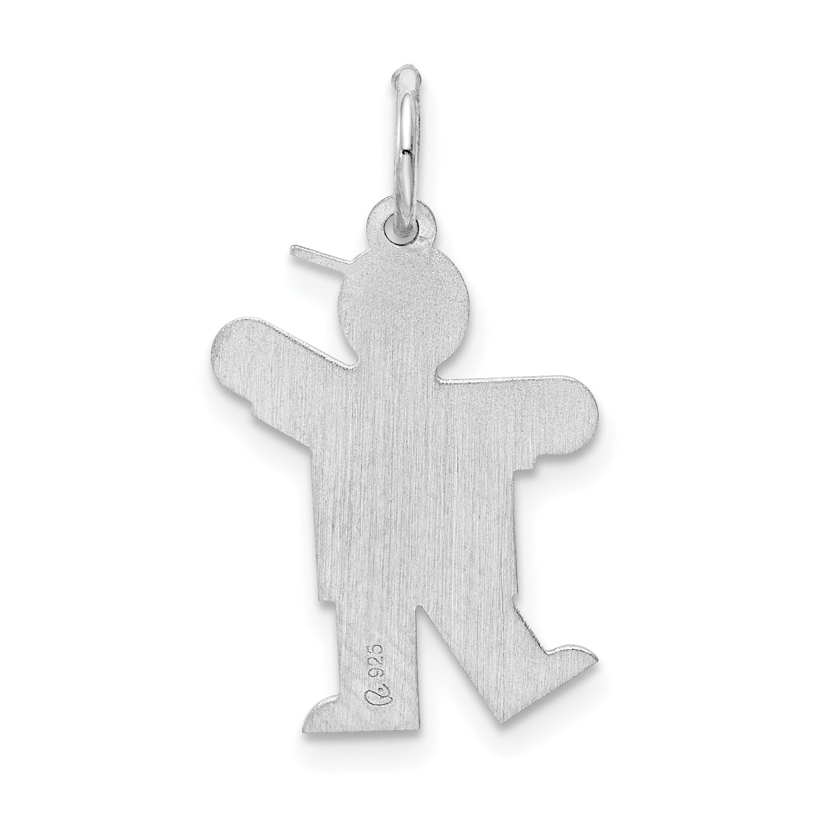 Sterling Silver Rhodium Plated Kid Charm