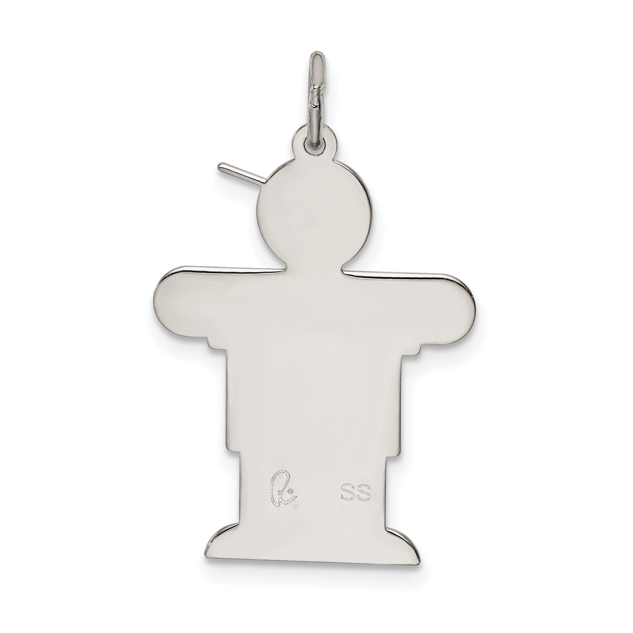 Sterling Silver Rhodium Plated Kid Charm