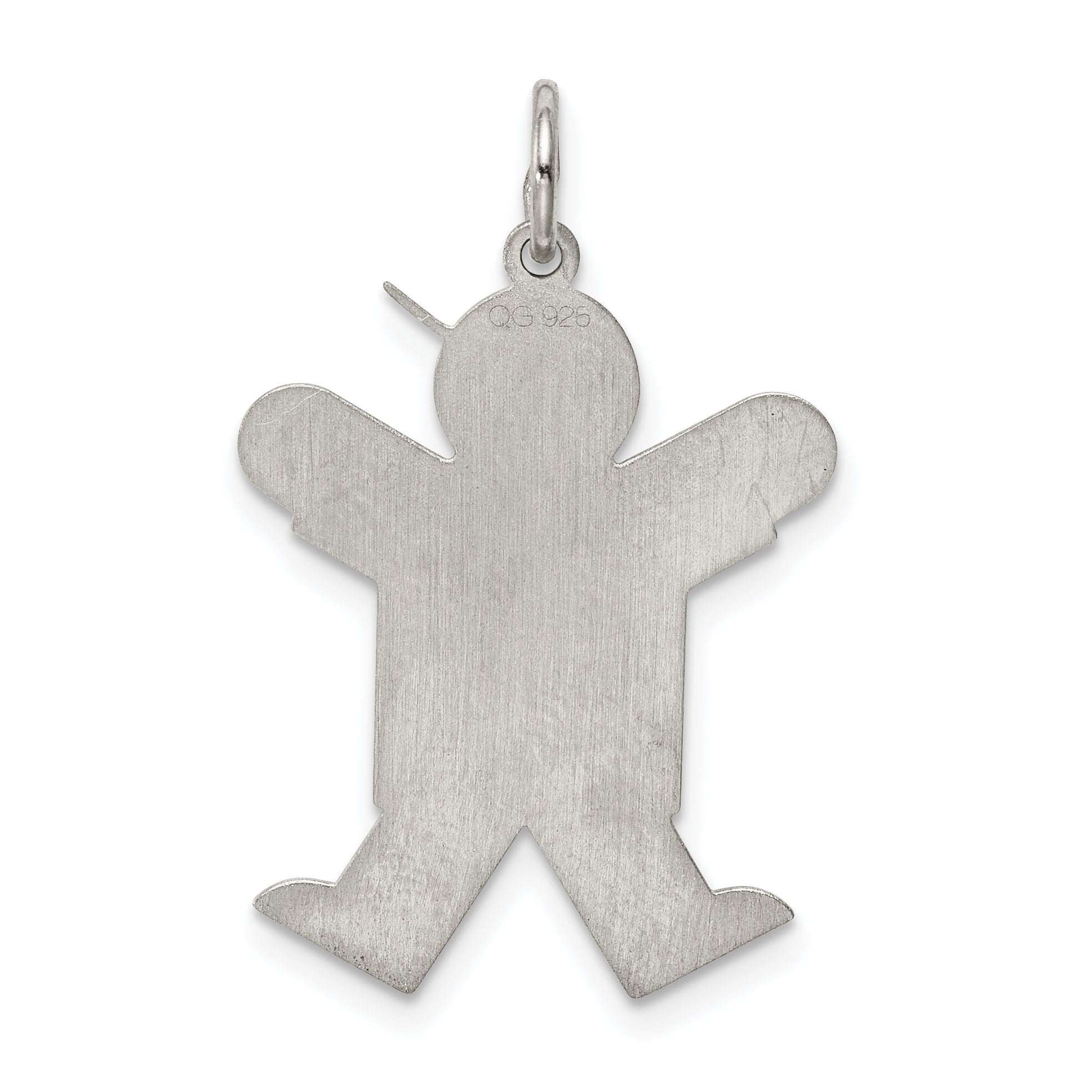Sterling Silver Rhodium Plated Kid Charm