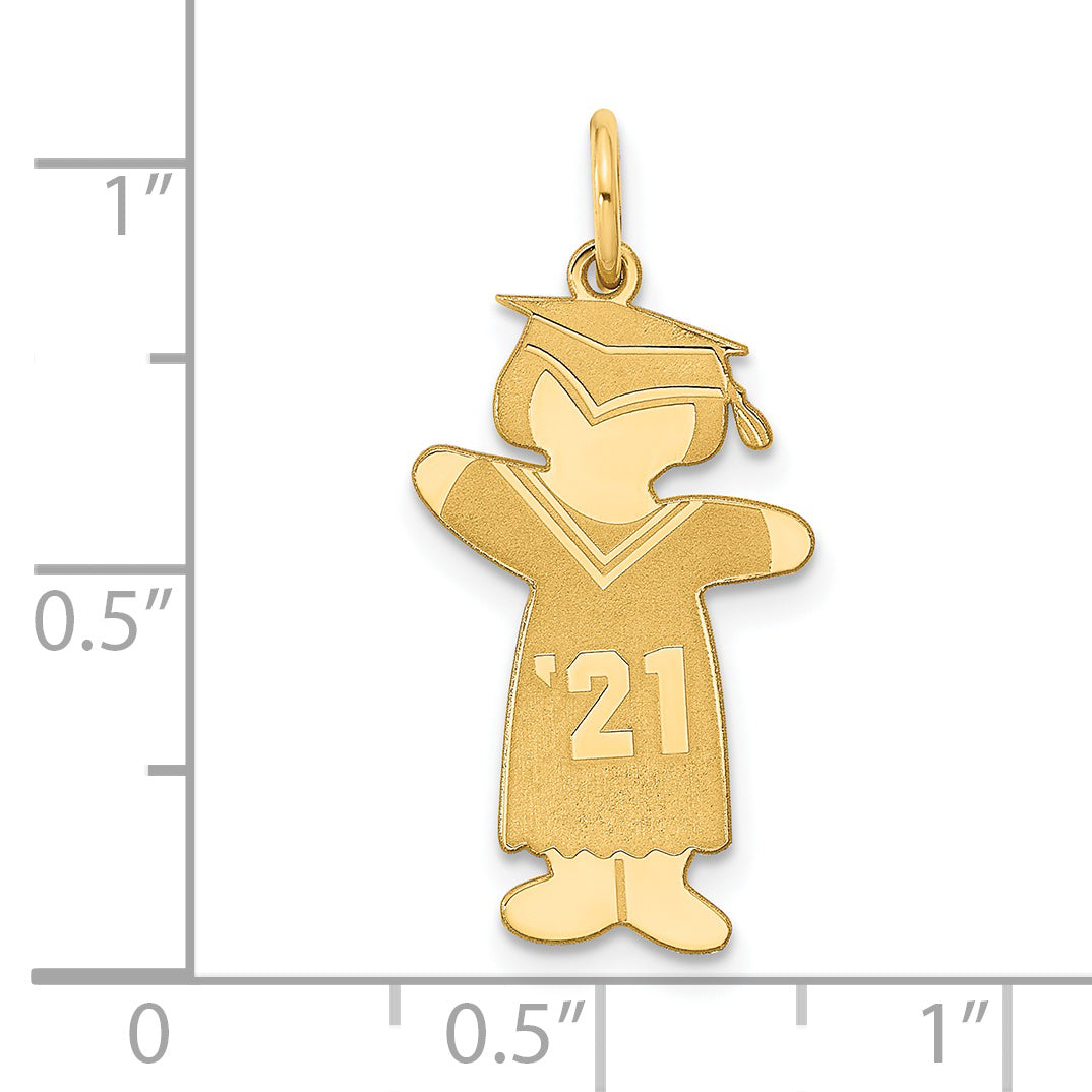 Gold Plated Gp Sterling Silver Class Of 2021 Girl Cuddle Charm