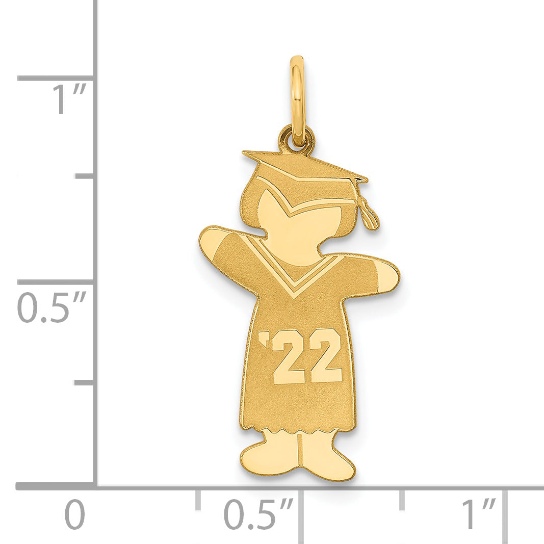 Gold Plated Gp Sterling Silver Class Of 2022 Girl Cuddle Charm