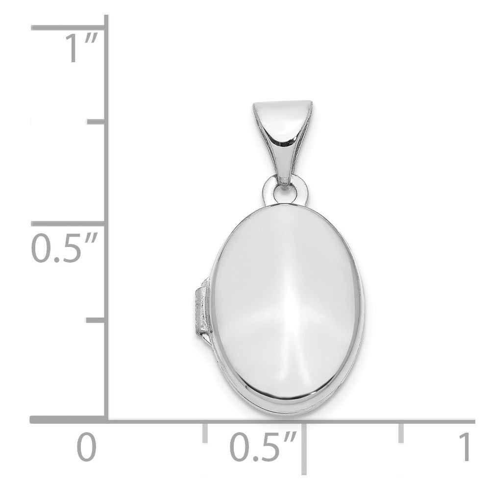 14k White Gold 14k White Gold 13mm Oval Plain Assembled Locket