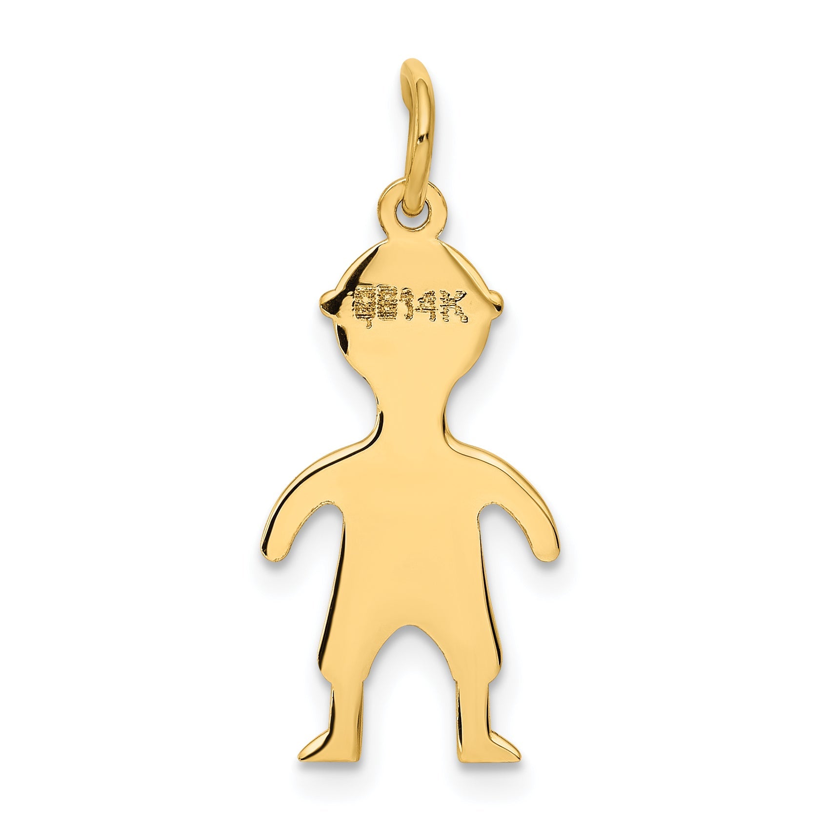 14k Yellow Gold 14k .011 Depth Engravable Boy Charm