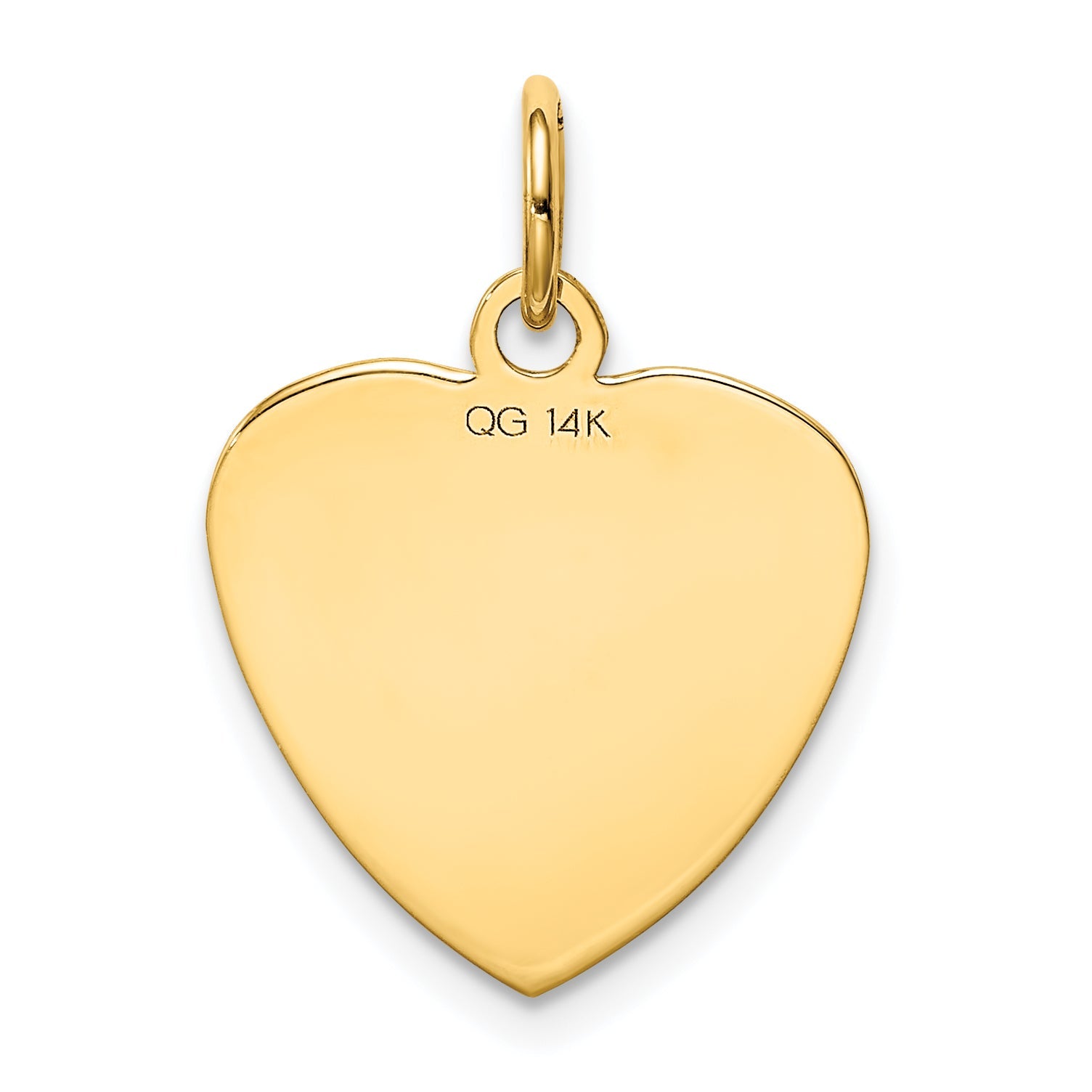 14k Yellow Gold 14k Etched .018 Gauge Engravable Heart Disc Charm