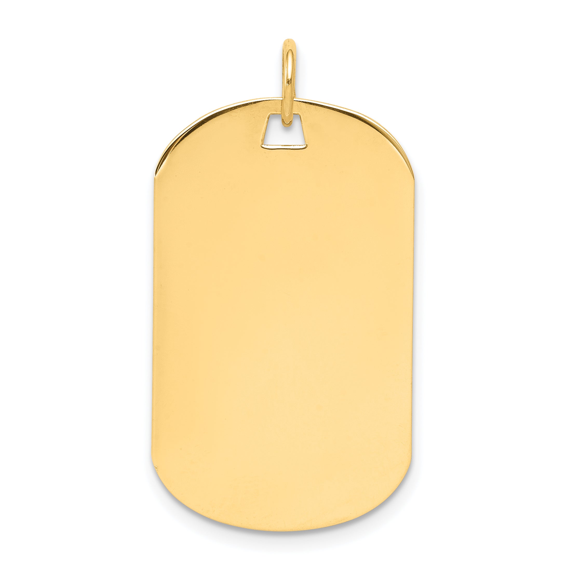 14k Yellow Gold 14k Plain .009 Gauge Engraveable Dog Tag Disc Charm