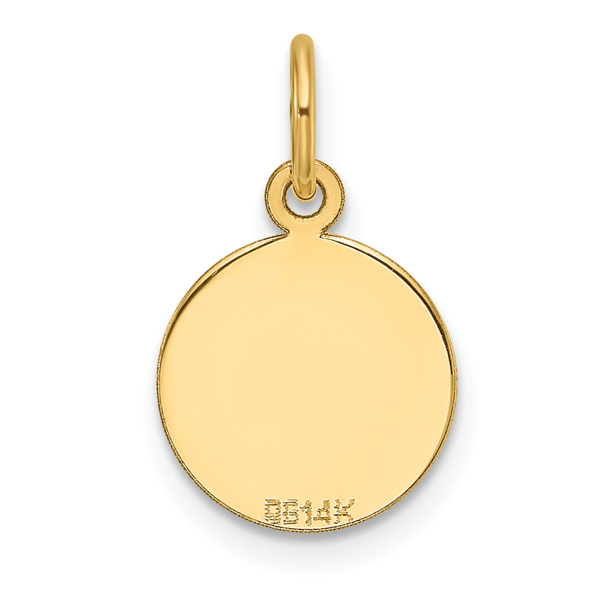 10K Yellow Gold Plain .013 Gauge Circular Engravable Disc Charm