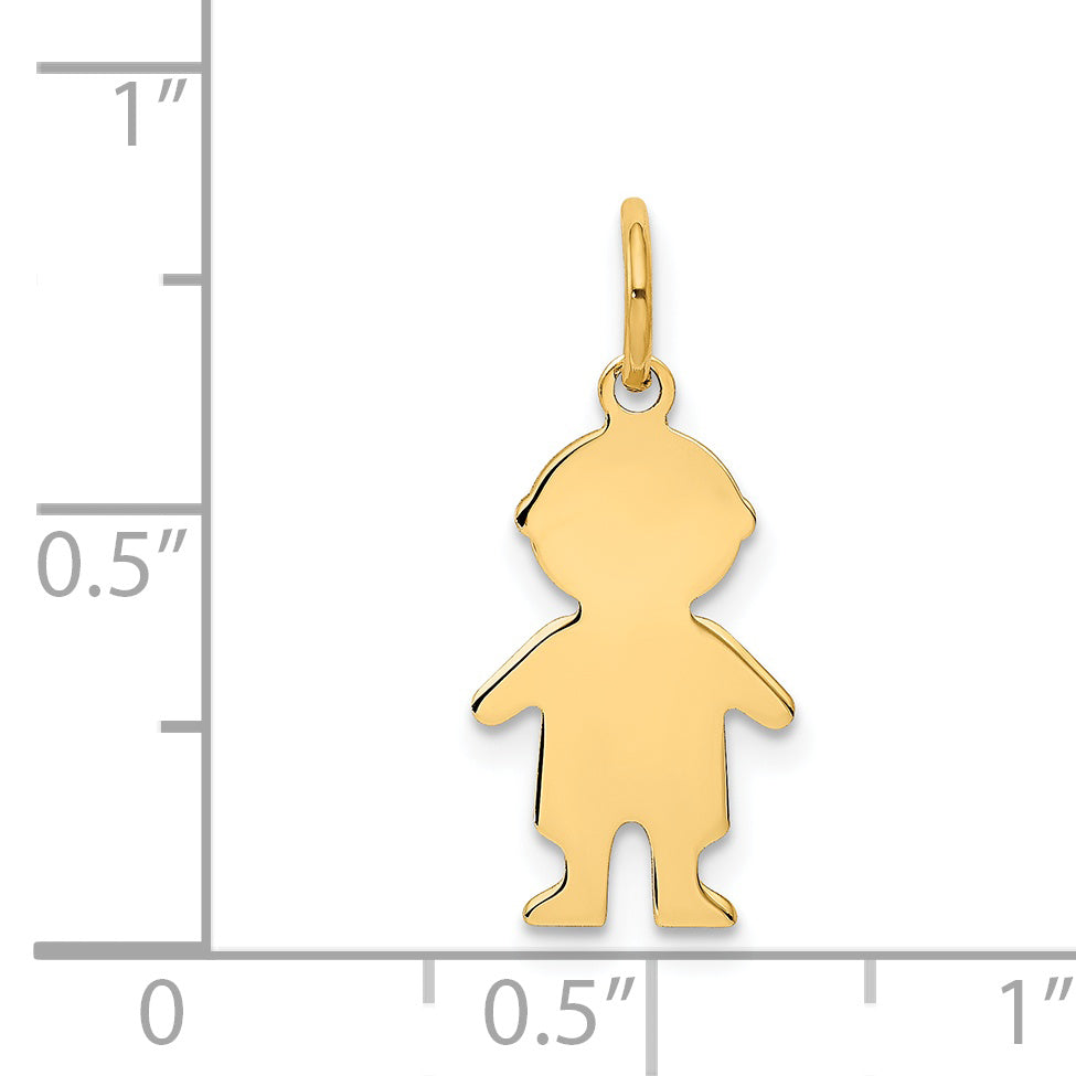 14k Yellow Gold 14k .011 Depth Engravable Boy Charm