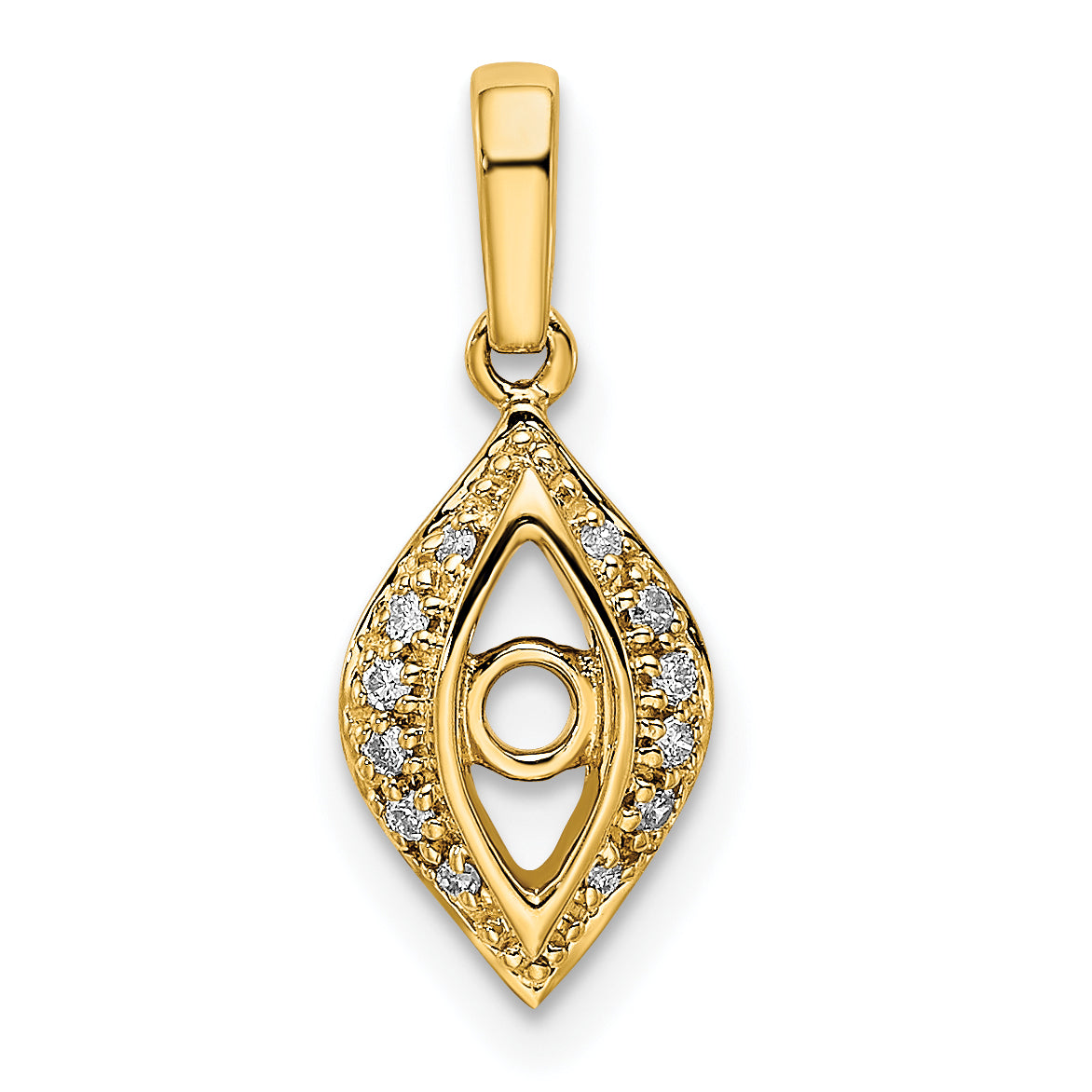 14k Yellow Gold 14K Family Jewelry Diamond Semi-Set Pendant