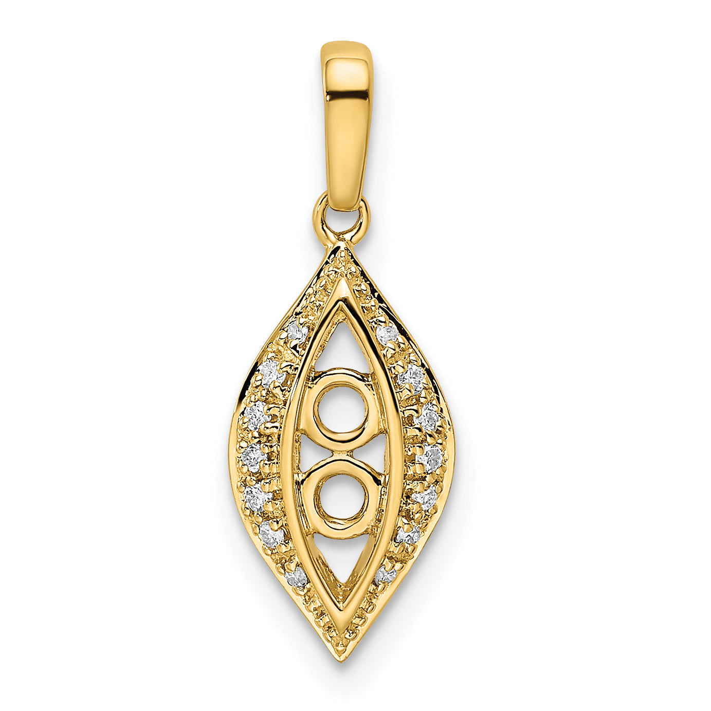 14k Yellow Gold 14K Family Jewelry Diamond Semi-Set Pendant
