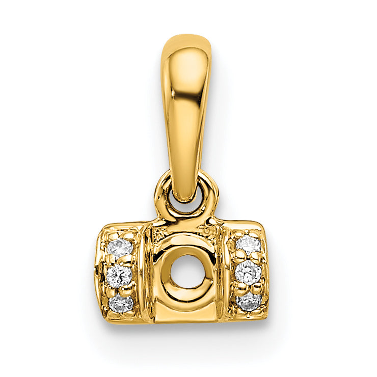 14k Yellow Gold 14K Family Jewelry Diamond Semi-Set Pendant