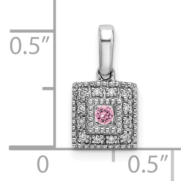 14k White Gold 14K White Gold Family Jewelry Diamond Semi-Set Pendant