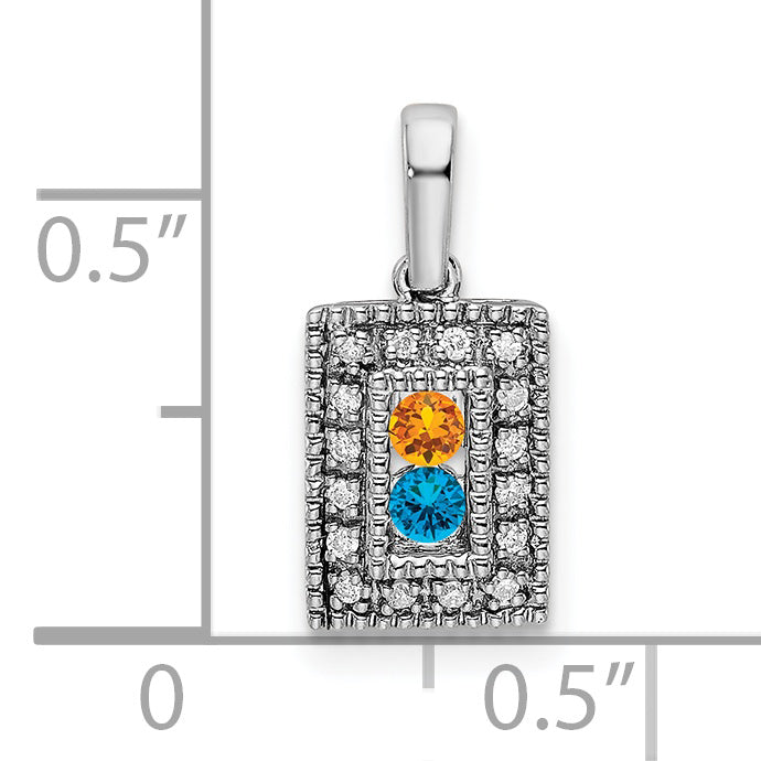 14k White Gold 14K White Gold Family Jewelry Diamond Semi-Set Pendant