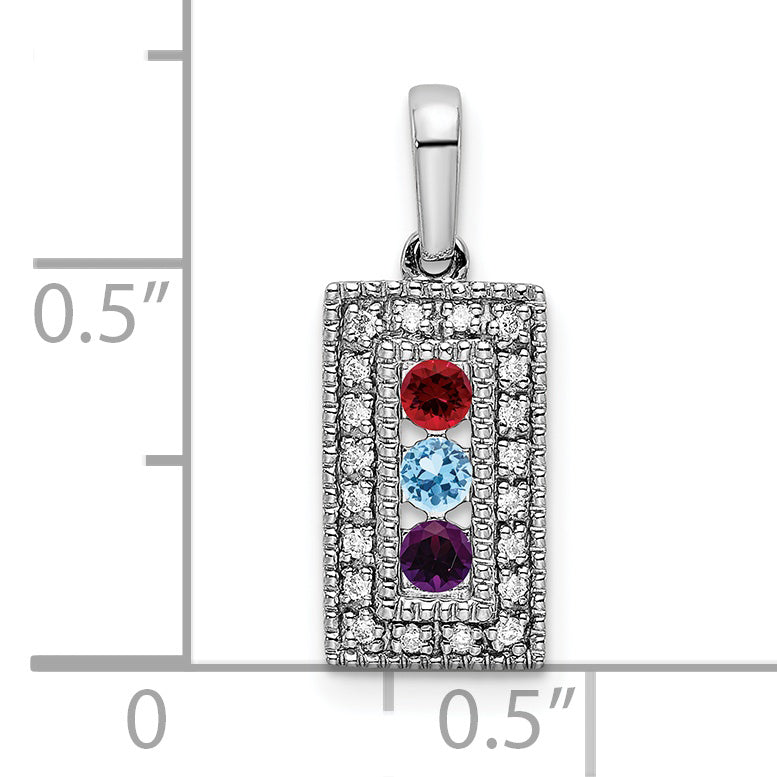 14k White Gold 14K White Gold Family Jewelry Diamond Semi-Set Pendant