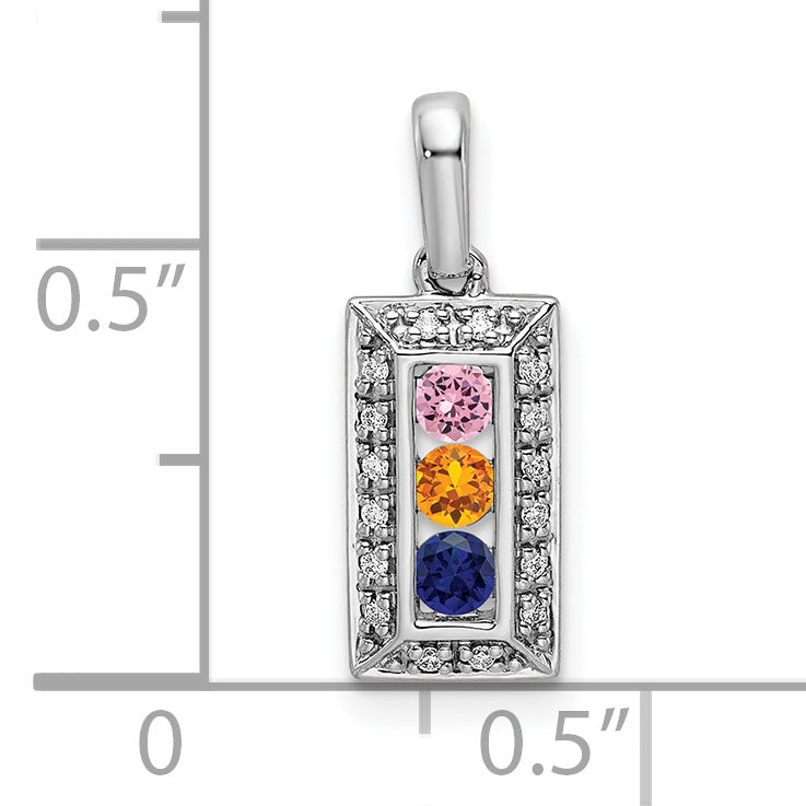 14k White Gold 14K White Gold Family Jewelry Diamond Semi-Set Pendant