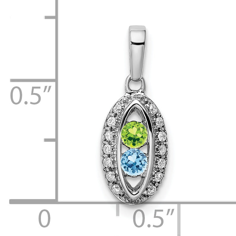 14k White Gold 14K White Gold Family Jewelry Diamond Semi-Set Pendant