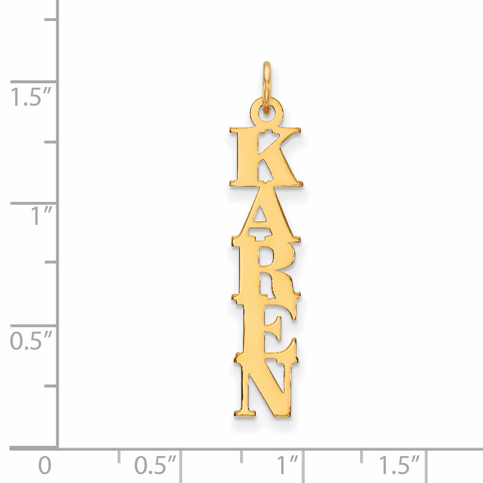 14K Yellow Gold Name Plate Charm