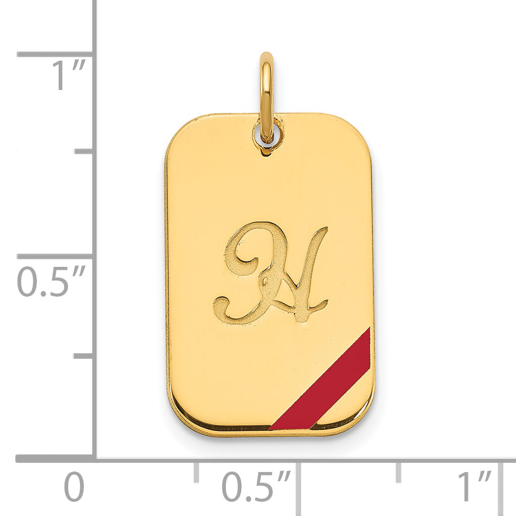 Gold Plated Sterling Silver/Gold Dog Tag Enameled Charm