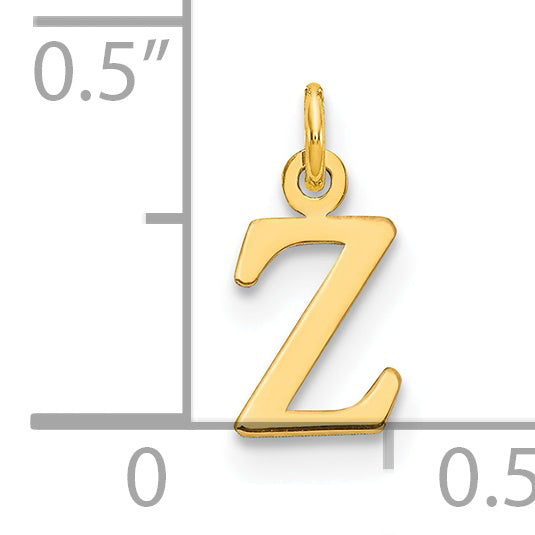 14k Yellow Gold 14ky Cutout Letter Z Initial Pendant