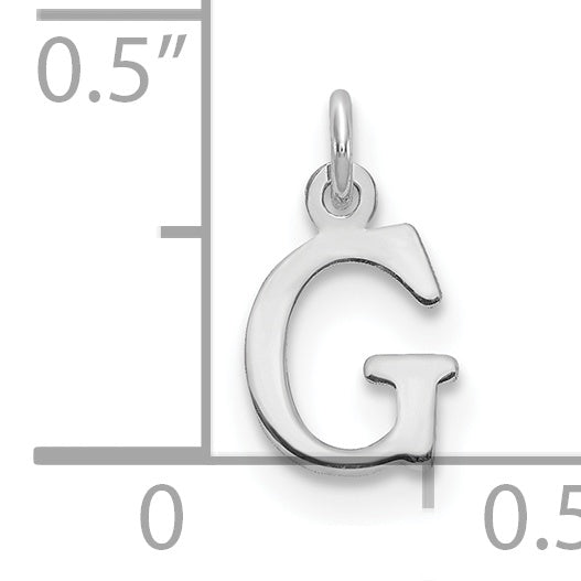 14k White Gold 14kw Cutout Letter G Initial Pendant