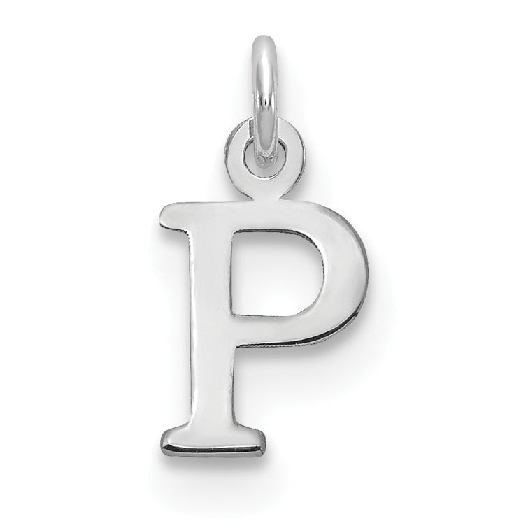 10K White Gold 10Kw Cutout Letter P Initial Charm