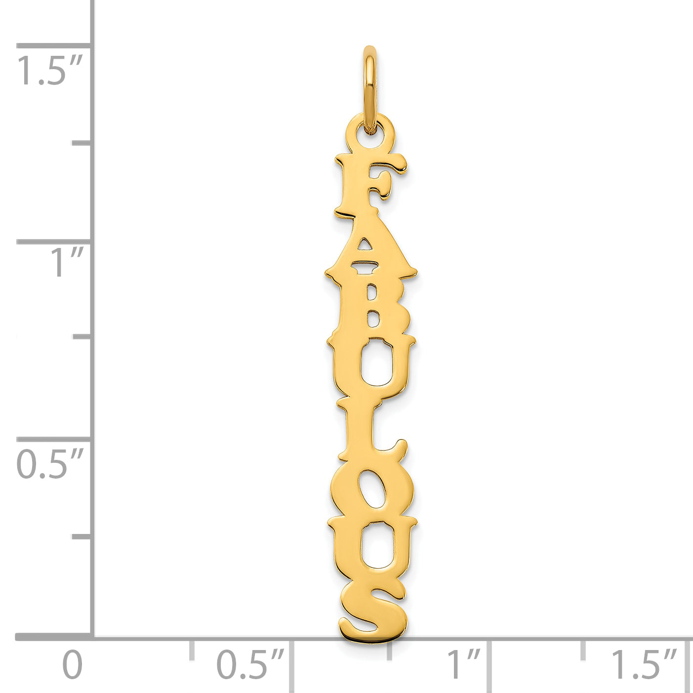 14K Yellow Gold Cooper Font Name Plate Charm