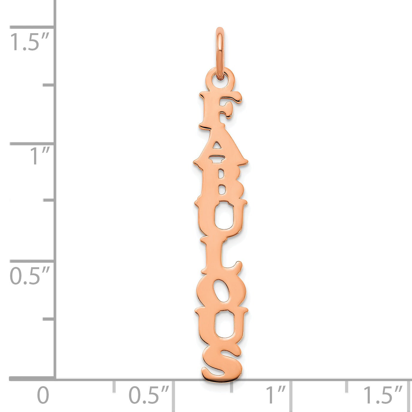 14K Rose Gold Cooper Font Name Plate Charm